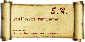 Stánicz Marianna névjegykártya